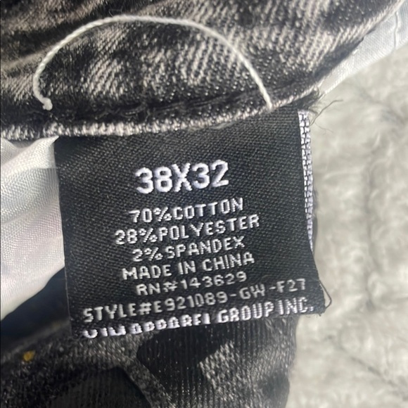 Encrypted Distressed Gray and Black Jeans with Yellow Accents - Picture 8 of 8